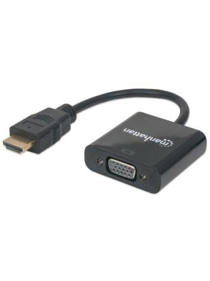 MANHATTAN CONVERTIDOR HDMI MACHO - VGA HEMBRA NEGRO