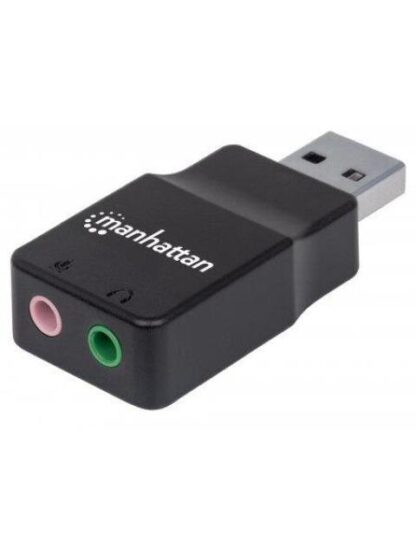 MANHATTAN CONVERTIDOR USB A AUDIO NEGRO