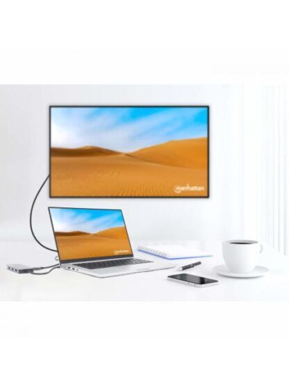 MANHATTAN DOCKING STATION 130615 USB C 3X USB 1X USB C 1X HDMI 1X RJ-45 1X SD 1X MICRO SD GRIS - Image 8