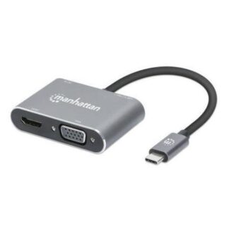 MANHATTAN DOCKING STATION 130691 USB C 1X USB 1X USB C PD 1X HDMI 1X VGA GRIS
