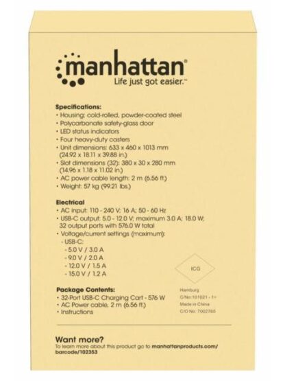 MANHATTAN ESTACION DE CARGA 102353 32 CONTACTOS AC 240V NEGRO - Image 8