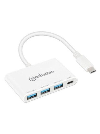 MANHATTAN HUB USB A 3.2 DE 3 PUERTOS + 1 USB C 5000 MBIT-S BLANCO - Image 2