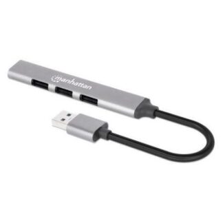MANHATTAN HUB USB A 3.2 DE 3 PUERTOS 5000 MBIT-S GRIS