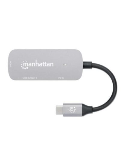 MANHATTAN HUB USB-C MACHO 1X HDMI 1X USB-A 3.2 1X USB-C PD 5 GBIT-S GRIS - Image 4