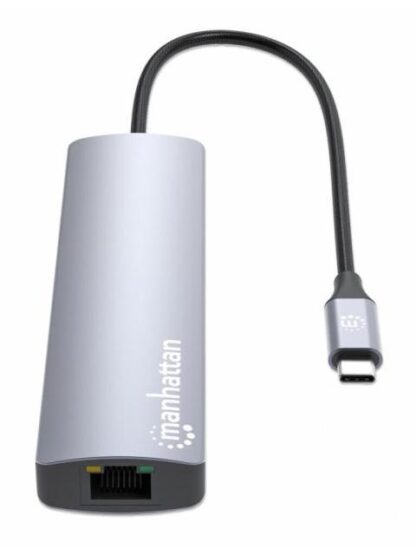 MANHATTAN HUB USB-C MACHO - 2X USB-A 1X USB-C 1X HDMI 1X RJ-45 1X SD 1X MICRO SD GRIS - Image 5