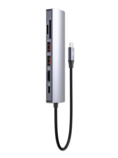 MANHATTAN HUB USB-C MACHO - 2X USB-A 1X USB-C 1X HDMI 1X RJ-45 1X SD 1X MICRO SD GRIS - Image 6