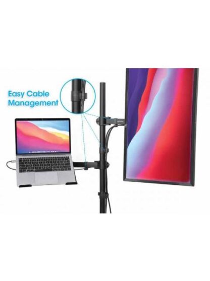 MANHATTAN SOPORTE 462136 PARA ESCRITORIO COMBINADO CON BRAZO PARA MONITOR Y SOPORTE PARA LAPTOP 13 A 32 HASTA 8 KG NEGRO - Image 8