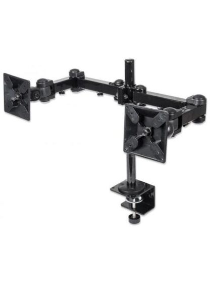 MANHATTAN SOPORTE CON BRAZOS DE DOBLE MOVIMIENTO PARA 2 MONITORES HASTA 24 MAX. 12KGS NEGRO
