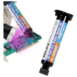 MASCARA ANTISOLDANTE UV COLOR AZUL  COMPATIBLE CON LUZ ULTRAVIOLETA PARA REPARAR PLACAS PCB AISLANTE PRECISA Y SEGURA IDEAL PARA TECNICOS EN ELECTRONICA Y REPARACIONES FINAS