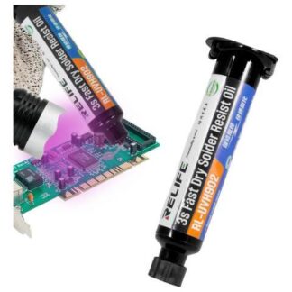 MASCARA ANTISOLDANTE UV COLOR TRANSPARENTE  COMPATIBLE CON LUZ ULTRAVIOLETA PARA REPARAR PLACAS PCB AISLANTE PRECISA Y SEGURA IDEAL PARA TECNICOS EN ELECTRONICA Y REPARACIONES FINAS