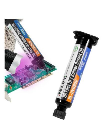 MASCARA ANTISOLDANTE UV COLOR TRANSPARENTE  COMPATIBLE CON LUZ ULTRAVIOLETA PARA REPARAR PLACAS PCB AISLANTE PRECISA Y SEGURA IDEAL PARA TECNICOS EN ELECTRONICA Y REPARACIONES FINAS