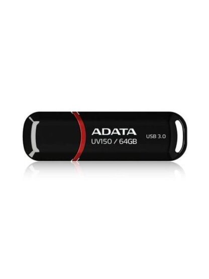 MEMORIA USB ADATA UV150 NEGRO 64 GB USB 3.2 (RETROCOMPATIBLE CON 3.0 Y 2.0) 100 MB-S