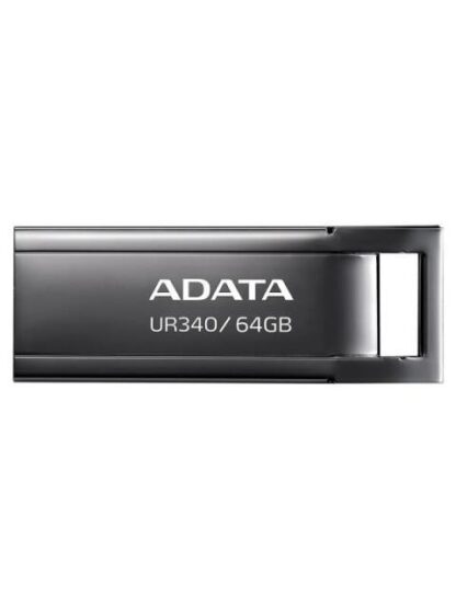 MEMORIA USB DE 64GB UR340 3.2 GEN 1 (RETROCOMPATIBLE 3.0 Y 2.0) DISENO ELEGANTE SIN TAPA. COLOR METALICO NEGRO. AROYUR34064GBK