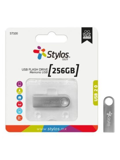 MEMORIA USB STYLOS ST100 256GB USB 2.0 PLATA - Image 4