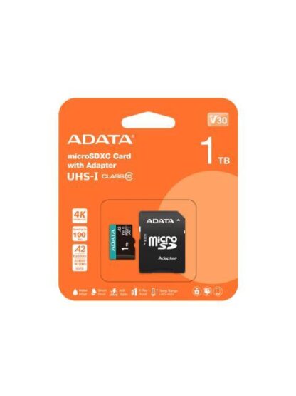 MICRO SECURE DIGITAL ADATA MICROSDXC-SDHC UHSI U3 V30 1TB CLASE 10 (A2) VELOCIDAD DE LECTURA - ESCRITURA HASTA 100-85 (MB-S) AUSDX1TUI3V30SA2RA1