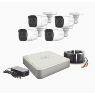 (MICROFONO INTEGRADO) KIT TURBOHD 1080P LITE - DVR 4 CANALES - AUDIO POR COAXITRON - 4 CAMARAS BALA DE POLICARBONATO CON MICROFONO INTEGRADO