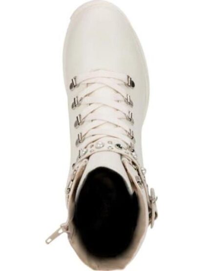 BOTA MILITAR CORREA PERLAS BEIGE/HUESO THALIA SODI - Image 6