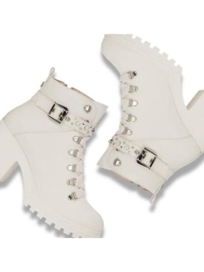 BOTA MILITAR CORREA PERLAS BEIGE/HUESO THALIA SODI - Image 8