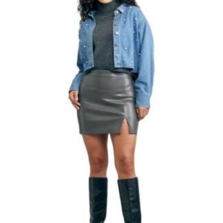 MINI FALDA PIEL VEGANA GRIS HOLLY LAND