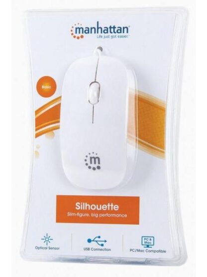 MINI MOUSE MANHATTAN OPTICO SILUETA ALAMBRICO 1000DPI USB BLANCO - Image 8