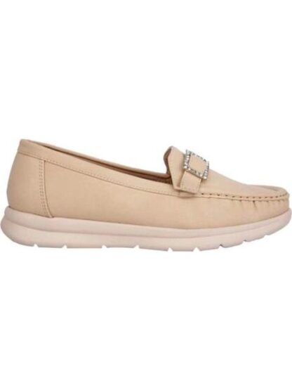 MOCASIN CON HEBILLA BEIGE SHOSH