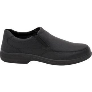 MOCASIN DE PIEL CON ELASTICO NEGRO FLEXI