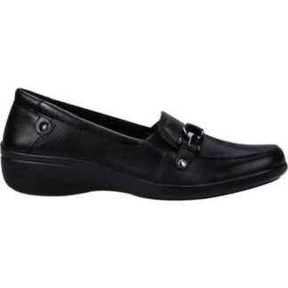 MOCASIN DE PIEL CON HERRAJE NEGRO FLEXI
