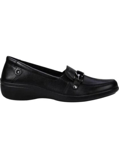 MOCASIN DE PIEL CON HERRAJE NEGRO FLEXI