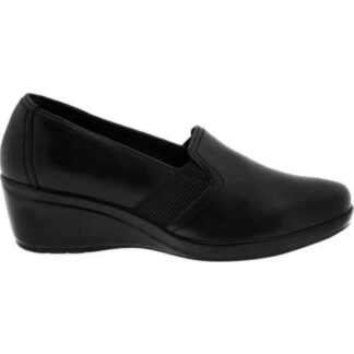 MOCASIN DE PIEL CUÑA NEGRO FLEXI