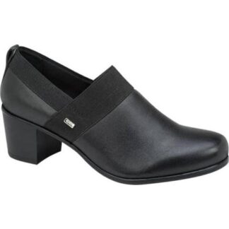 MOCASIN DE PIEL TACON ANCHO NEGRO FLEXI