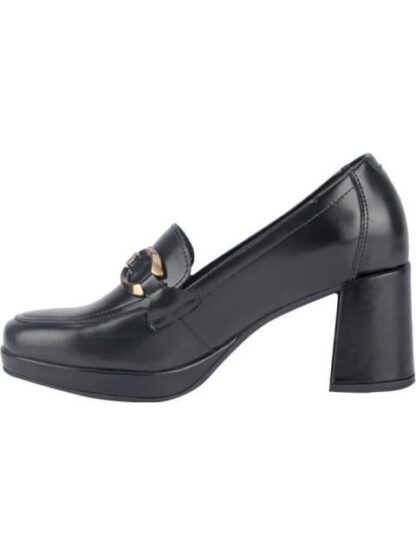 MOCASIN DE PIEL TACON ANCHO Y CADENA NEGRO FLEXI - Image 5