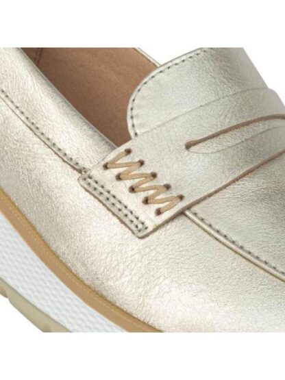 MOCASIN METALICO DE PIEL DORADO FLEXI - Image 6