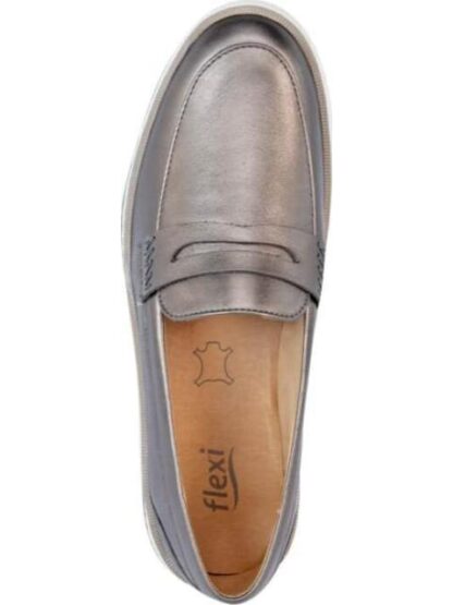 MOCASIN METALICO DE PIEL PEWTER FLEXI - Image 3