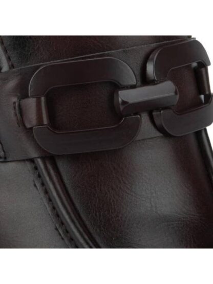 MOCASIN TACON ANCHO CON HERRAJE CAFE VI LINE FASHION - Image 6