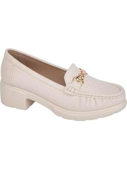 MOCASIN TACON BAJO BEIGE/HUESO SHOSH - Image 2