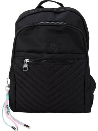 MOCHILA CAPITONADA CON LLAVERO NEGRO HOLLY LAND
