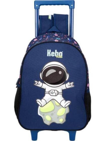 MOCHILA CON RUEDAS ESCOLAR AZUL MARINO KEBO KIDS