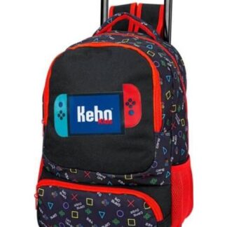 MOCHILA CON RUEDAS ESCOLAR NEGRO KEBO KIDS
