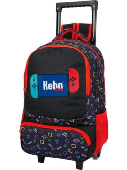 MOCHILA CON RUEDAS ESCOLAR NEGRO KEBO KIDS