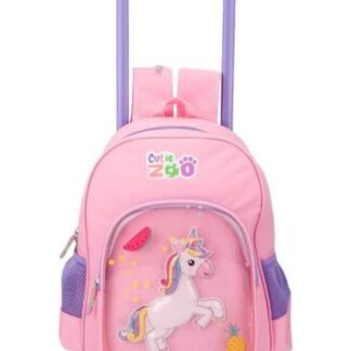 MOCHILA CON RUEDAS ESCOLAR ROSA CUTIE ZOO