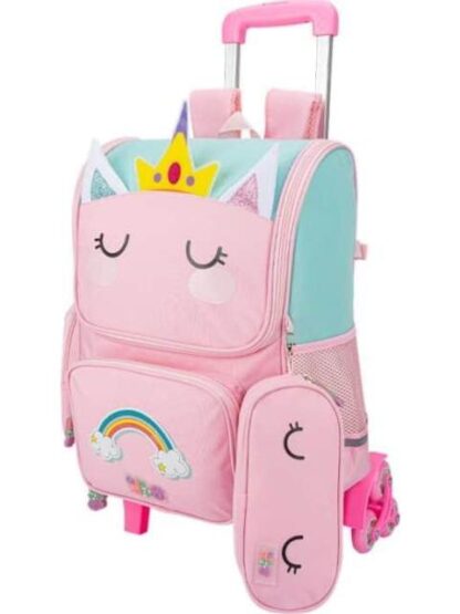 MOCHILA CON RUEDAS ESCOLAR ROSA CUTIE ZOO - Image 2
