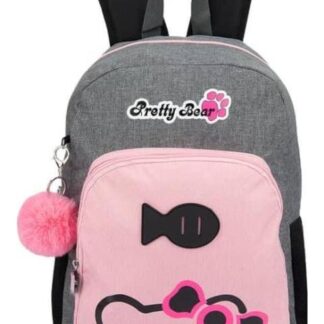 MOCHILA ESCOLAR GRIS PRETTY BEAR