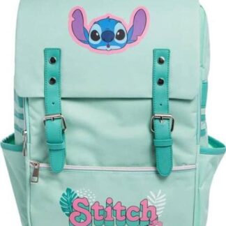 MOCHILA ESCOLAR INFANTIL AZUL TURQUESA STITCH