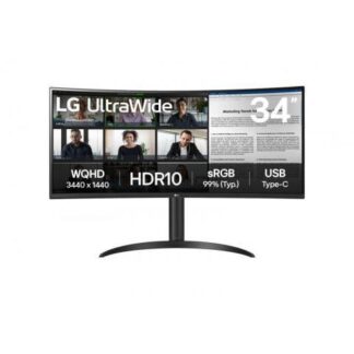 MONITOR CURVO LG 34WR50QK LED 34 3440X1440 ULTRA WIDE QUAD HD FREESYNC 100HZ HDMI-DISPLAYPORT NEGRO