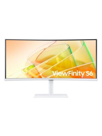 MONITOR CURVO SAMSUNG VIEWFINITY S6 S65TC LED 34 3440X1440 ULTRA WIDE QUAD HD FREESYNC 100HZ HDMI-DISPLAYPORT BOCINAS INTEGRADAS BLANCO