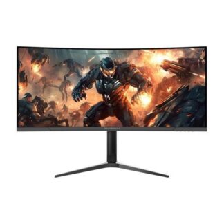 MONITOR GAMER CURVO BALAM RUSH BR-940733 LED 34 3440X1440 ULTRA WIDE QUAD HD G-SYNC-FREESYNC 165HZ HDMI-DISPLAYPORT BOCINAS INTEGRADAS NEGRO