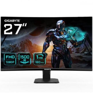 MONITOR GAMER CURVO GIGABYTE GS27FC LCD 27 1920X1080 FULL HD FREESYNC 180HZ HDMI-DISPLAYPORT NEGRO