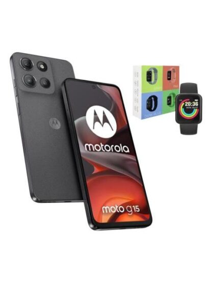 MOTOROLA MOTO G15 128GB 4GB RAM GREY + WATCH MACARON