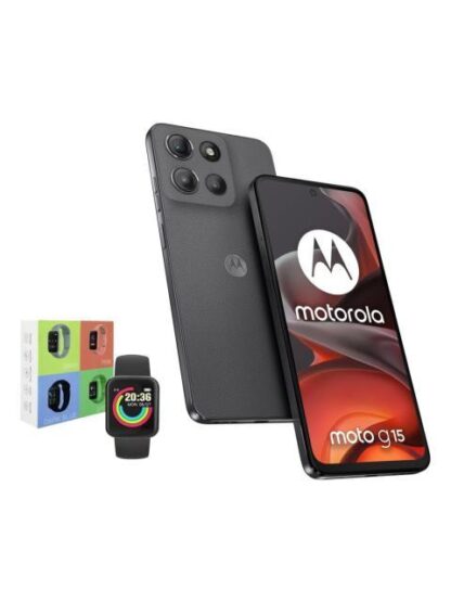 MOTOROLA MOTO G15 128GB 4GB RAM GREY + WATCH MACARON - Image 2