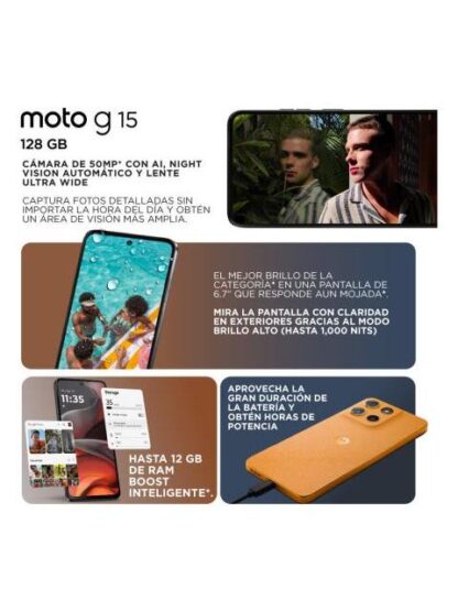 MOTOROLA MOTO G15 128GB 4GB RAM NARANJA - Image 3